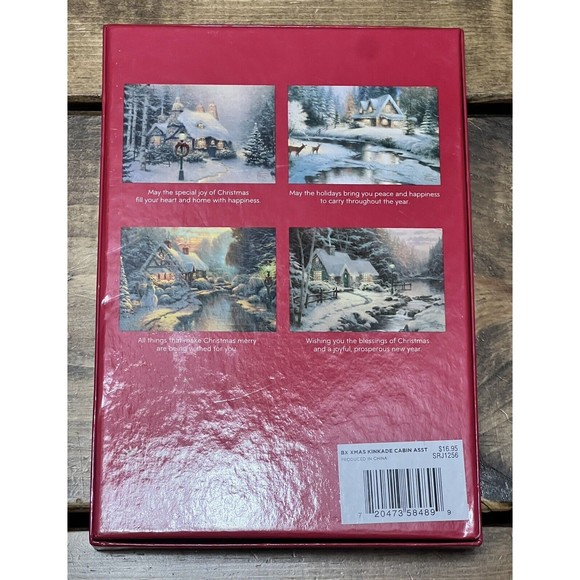 Vintage Christmas Cards ,Thomas Kinkade Cabins Asmt. Sunrise Greetings NIB/NOS - Picture 3 of 4